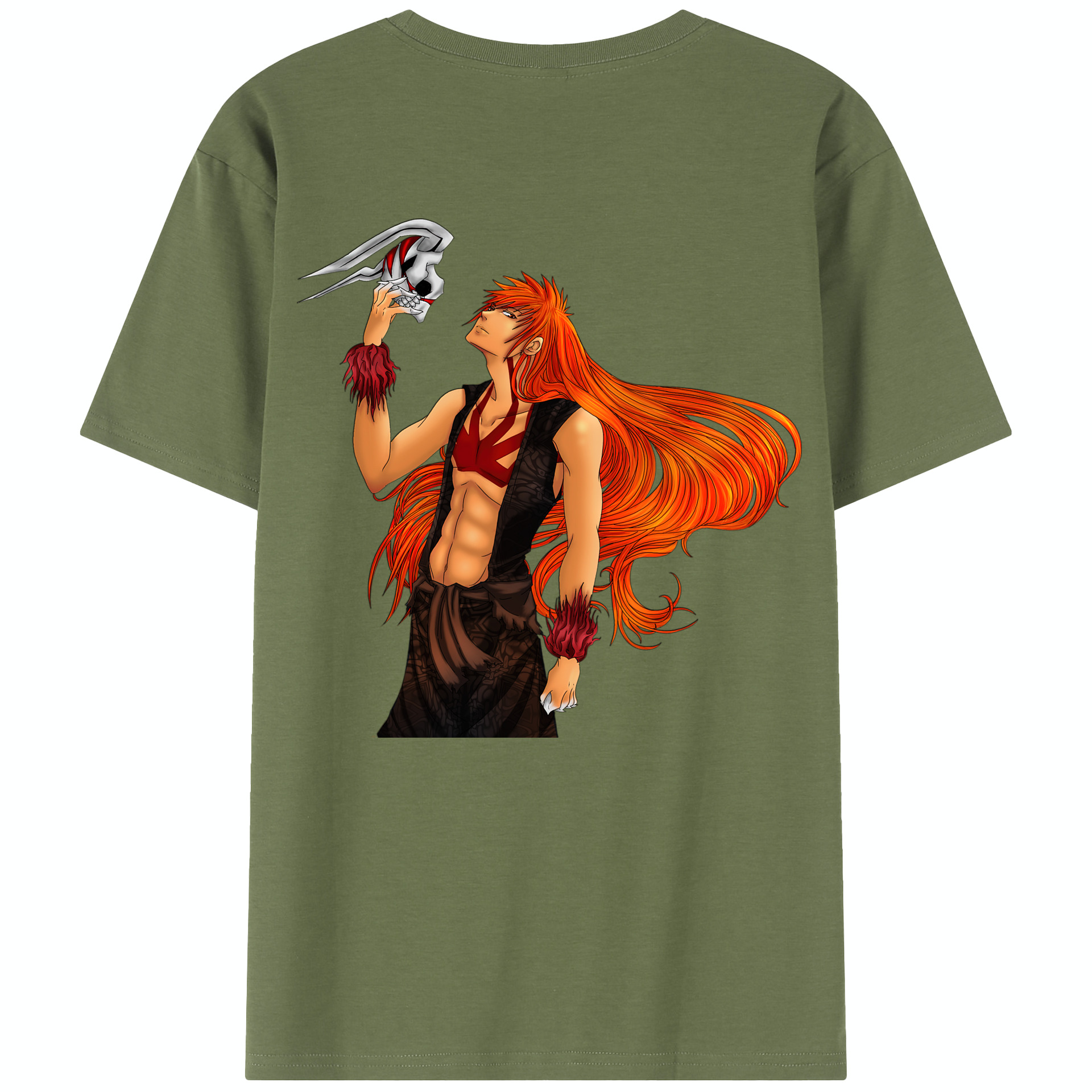 （画像用） ブリーチ 黒崎一護（くろさき いちご）BLEACH Kurosaki Ichigo 綿100％半袖Tシャツ（背面プリント）